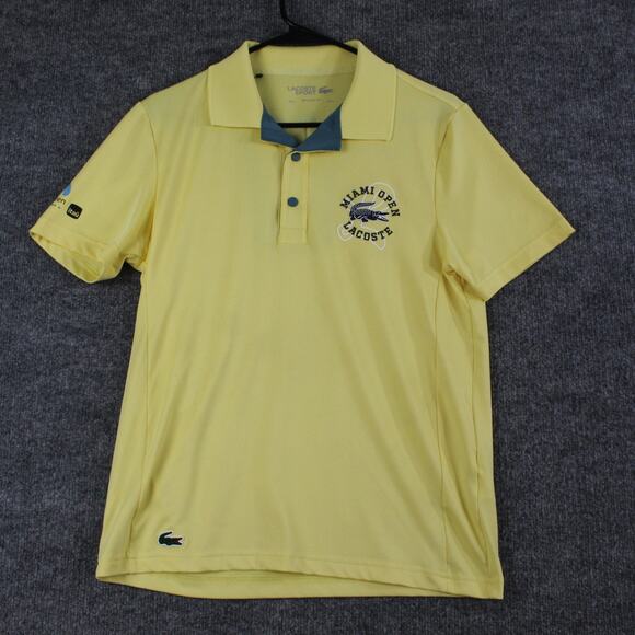 Lacoste Other - Lacoste Sport Shirt Mens Small Miami Open Polo Yellow Tennis Ultra Dry Preppy